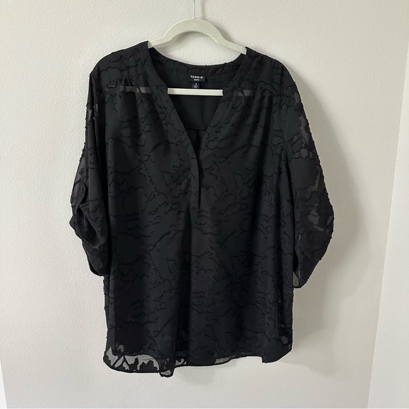 TORRID HARPER CHIFFON TOP 3X - Picture 2 of 5